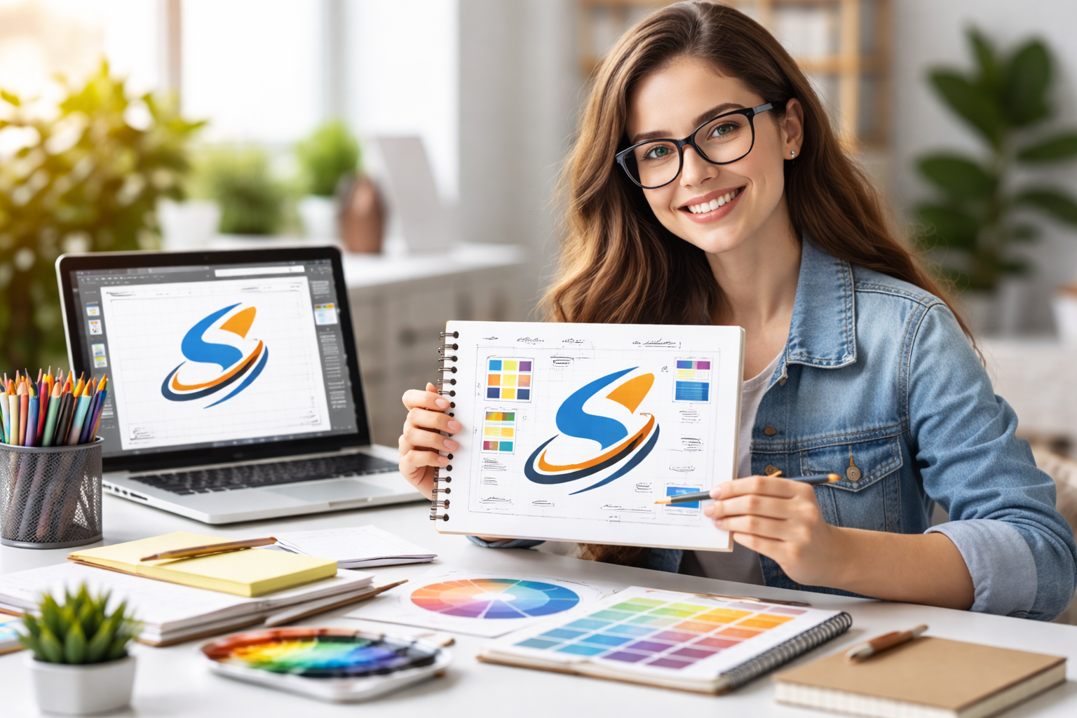 Creative design in a bright workspace