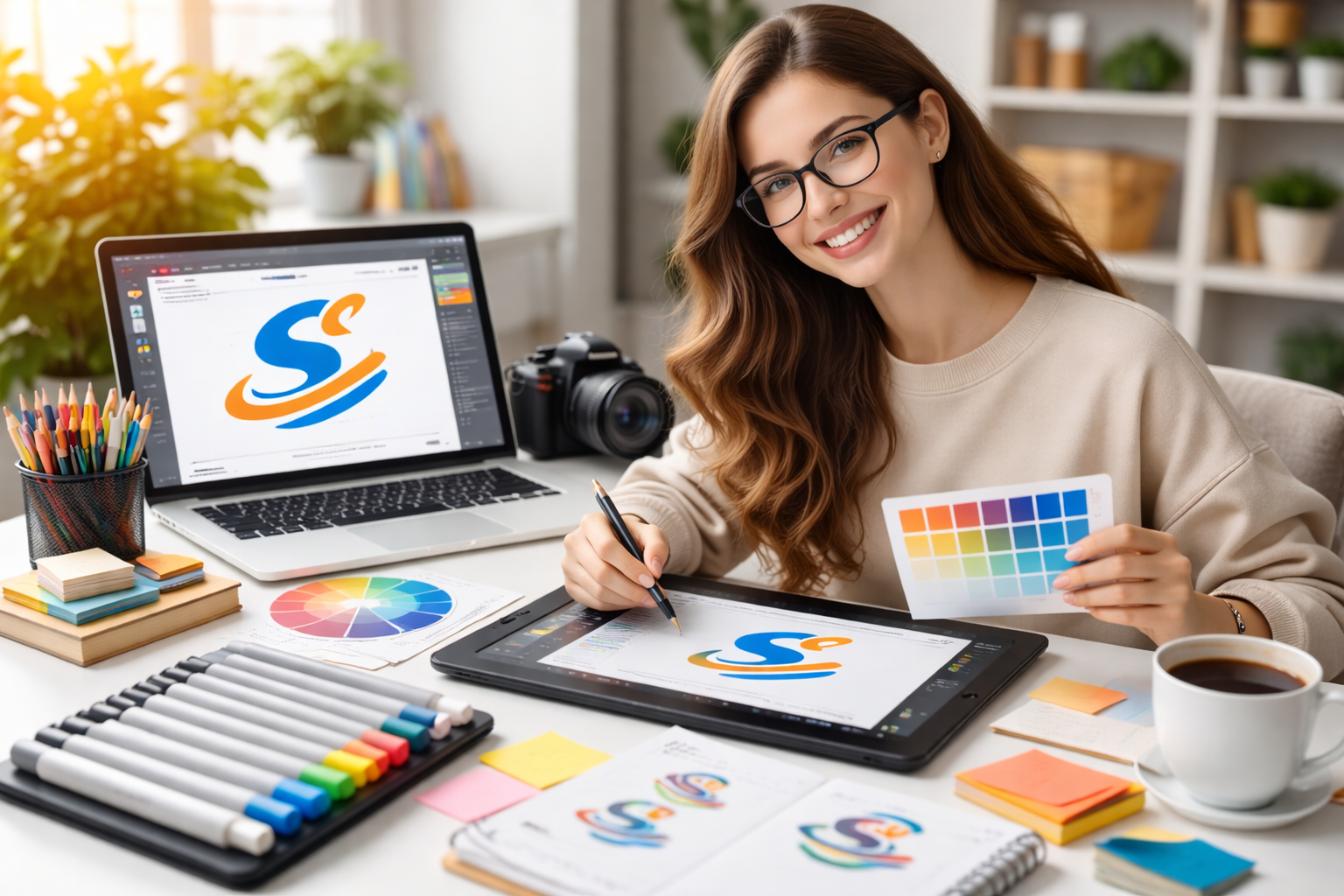 Creative workspace and logo design